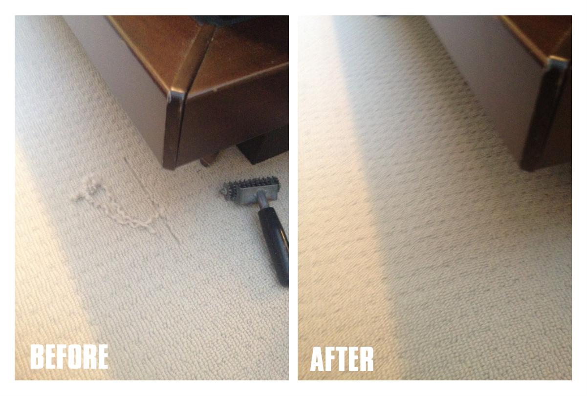 repaired carpet damage