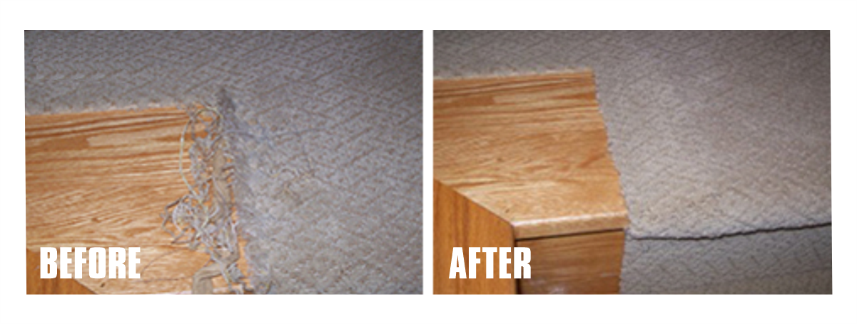 carpet on stairs repaired